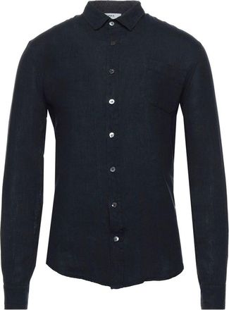 Alpha Studio Midnight Button-Up Linen Shirt