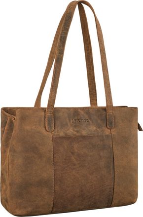 STILORD Courtney Vintage Leather Handbag for Women Shopper Bag Large Shoulder Bag Leather Womens Tote Bag Laptop 14 Inch for Shopping Business Uni, Colour:tor