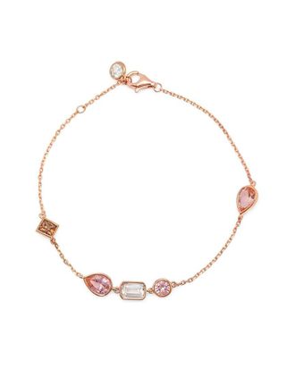 Crislu 18K Rose Gold Over Silver Cz Bracelet