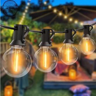 OEM Guirnalda De Luces Led Para Exteriores, 15 M, Bombillas G40 Con 25+1 Bombillas De Repuesto, Luces Decorativas Conectables Para Jard&iacute;n, Fiestas, Noche,