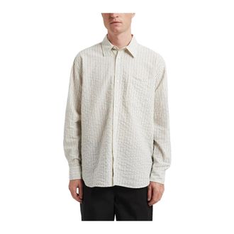 Norse Projects Oversized Gestreept Shirt Kastanjebruin - Heren - Casual Overhemden - Beige - L - Katoen - Overhemden