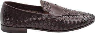 Henderson Donkerbruine platte schoenen met kalfsleren band - Heren - Loafers - Bruin - 40 1/2 EU - Schoenen