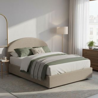 Dmora Dmora - Cama Matrimonial Dekon, Cama Contenedor Con Revestimiento De Tela, 100% Made In Italy, Apertura Frontal, Adecuado Para Colch&oacute;n Cm 160x200, T&oacute;r