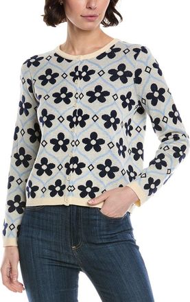 CeCe by Cynthia Steffe Cece Floral Jacquard Wool-Blend Cardigan