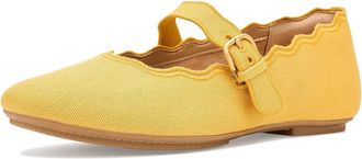 FitFlop Delicato Wave-Edge Canvas Mary Janes Womens Dress Flat Shoes Turmeric : 6.5 M (B), Polyester