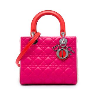 Dior Pre-owned Dior Medium Tricolor Lambskin Cannage Lady Satchel Ladies LWIFYJS71D4BBGYJ