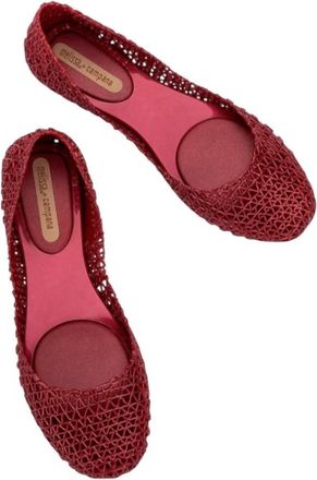Melissa Campana Slip On Ballet Flats Shoes In Red