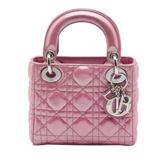 Dior Pre-owned Mini Lady Dior - Dames - Pre-owned - Roze - Maat: ONE Size Leer
