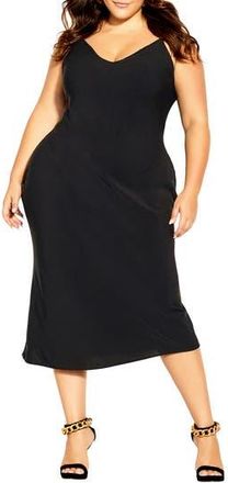 City Chic Sadie Midi Dress in Black at Nordstrom Rack, Size S/16W