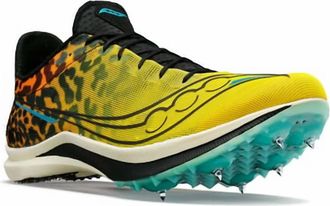 Saucony Womens Endorphin Cheetah Sprint Spike Shoes In 85 - Black/vizi