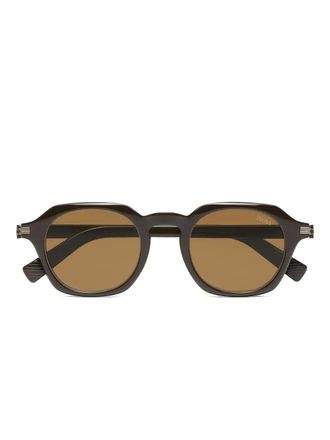 Ermenegildo Zegna round-frame sunglasses - men - Acetate/Titanium - One Size - Brown
