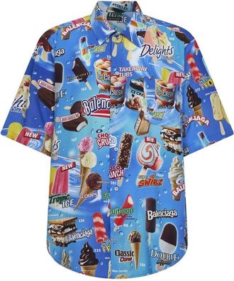 Balenciaga Short Sleeve Shirts, male, Blue, Size: S Sweet Treat Short Sleeve Minimal Shirt