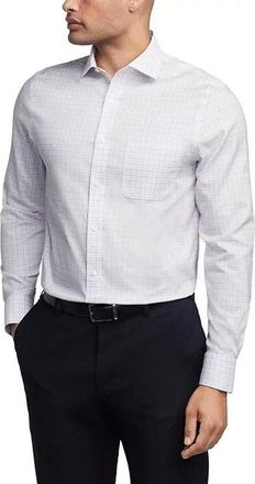 Tommy Hilfiger TH Flex Dress Shirt Mens White Plaid Oxford MAC0
