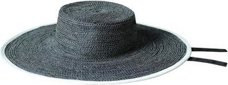 Brunna.Co The Lolo Wide-brim Jute Boater Hat in Black at Nordstrom, Size Small