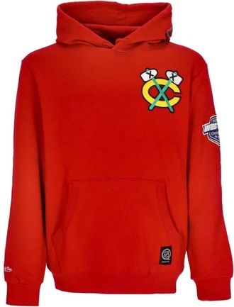 Mitchell & Ness Chicago Blackhawks Hoodie - Heren - Hoodies - Rood - XL - Katoen - Hoodies & sweatvesten