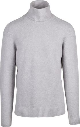 Roberto Collina Grey Stretch Cotton High-Neck Sweater