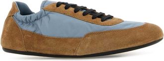 Prada Womens Two-Tone Re-Nylon And Suede Collapse Sneakers Astrale+cannella