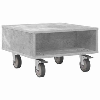 vidaXL Mesa Lateral Con Ruedas Gris Concreto 50,5 X 50 X 30 Cm Vidaxl