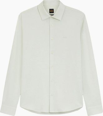 HUGO BOSS Mens BOSS Orange Mysoft 2 M Shirt 384 Open Green - White - Size: 40/Regular