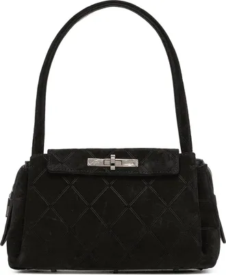 Hammitt Hammitt Charlotte Noir Diamond Suede Gunmetal Med