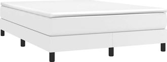 vidaXL Estructura De Cama Sin Colch&oacute;n Cuero Sint&eacute;tico Blanco 140x190cm Vidaxl
