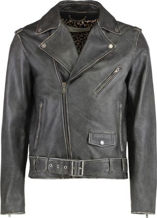 Golden Goose Leren Bikerjack - Heren - Leren en Su&egrave;de Jassen - Zwart - XL - Leer - Jassen