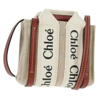 Chlo&eacute; Pre-owned Canvas Mini Tas - Dames - Pre-owned - Beige - Maat: ONE Size