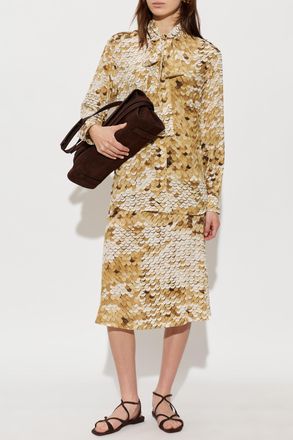 Moschino Silk Skirt, Womens, Beige