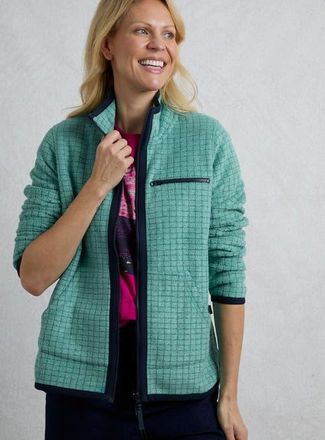 Weird Fish Tilly 1/4 Zip Grid Fleece in Viridis at Nordstrom, Size 16