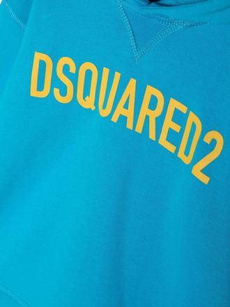 Dsquared2 Logo Cotton Hoodie - Blue