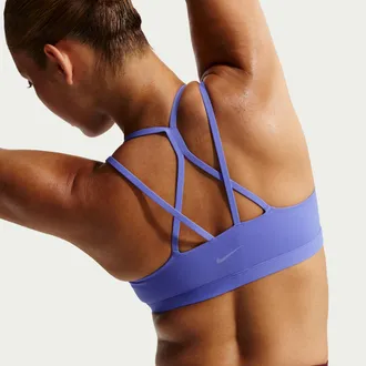 Nike Womens Zenvy Strappy Light-Support Padded Sports Bra in Blue | IB9847-570