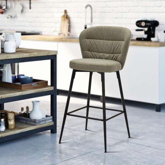 Dmora Silla Guadal, Acolchado, Estructura Negra, Material De Madera Melaminada, 52x59x108h Cm, Verde