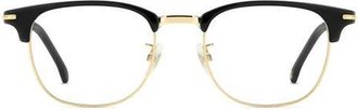 Carrera 50mm Rectangular Optical Glasses in Black Gold at Nordstrom