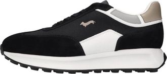 Harmont & Blaine Leren en stoffen sneakers - Heren - Sneakers - Blauw - 44 EU - Leer - Schoenen