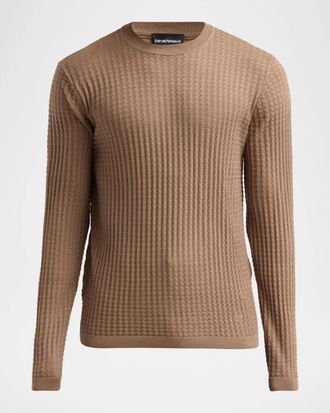 Emporio Armani Fancy Stitch Textured Triangle Sweater