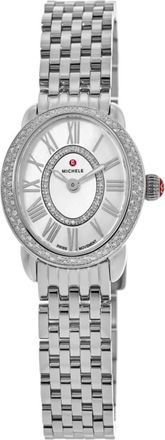 Michele Serein Diamond Oval Mother of Pearl Dial Stainless Steel Womens Watch MWW21H000001
