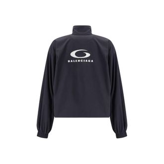 Balenciaga Mens Black Polyester Shell Jacket Clothing