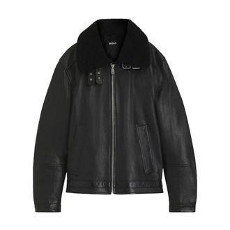HUGO BOSS Mupablo Leather Jacket - male - Hugo - Leather Jackets - Black - L - Jackets