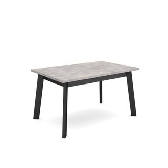 Skraut Home Skraut Home - Mesa Comedor, Mesa Fija Cocina Y Sal&oacute;n, 140, Para 6 Comensales, Patas De Madera, Estilo Moderno, Gris Cemento