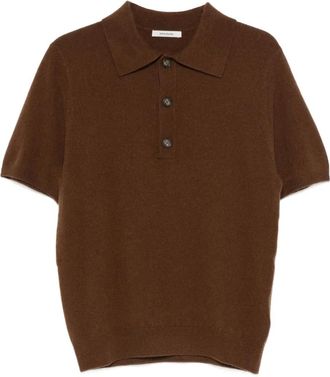 Entire studios button-fastening polo shirt - Brown