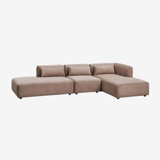 Sklum Sof&aacute; Modular Chaise Longue Derecho De 3 Piezas Con Div&aacute;n Fogler Sklum