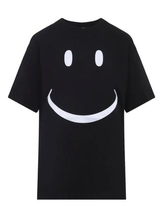 Moschino smiley-face cotton T-shirt - women - Cotton - S - Black