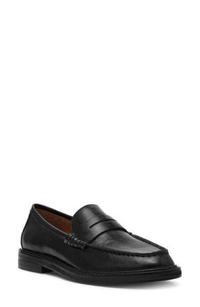 Steve Madden Madison Penny Loafer in Black Leather at Nordstrom, Size 7