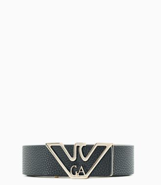Emporio Armani Deer Print Finish Eagle Plaque Belt