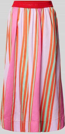 Milano Milano Italy Midirock mit elastischem Label-Bund in Pink, Größe 44