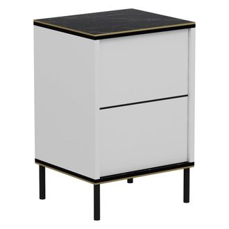 Dmora Mesita Vestone, Un Estante, Puerta Abatible, Una Puerta, 40x35x60h Cm Blanco