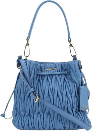 Miu Miu Pre-owned Bucket Bags, female, Blue, Size: ONE SIZE Pre-owned Bucket Bag