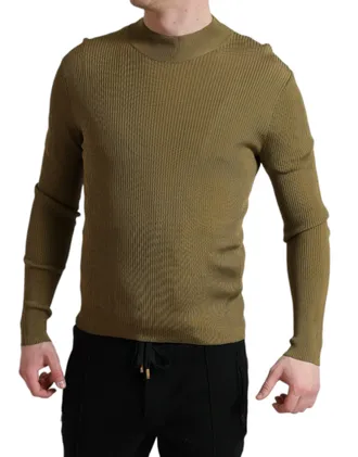 Dolce & Gabbana Mens Viscose Crewneck Sweater Green