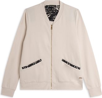 Freddy Felpa zip e collo in costina con dettagli animalier
