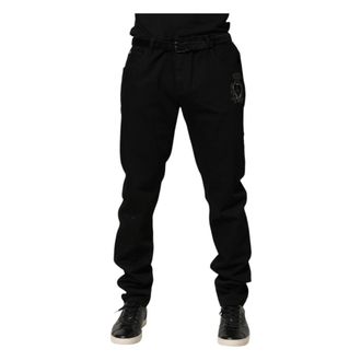 Dolce & Gabbana Slim-fit Jeans, male, Black, Size: 4XL Sacred Heart Skinny Jeans